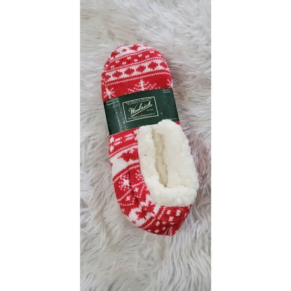 Woolrich Double Layer Slipper Socks with Aloe OSFM NEW With Tags